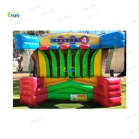 Jeu de basket gonflable Connect Four en PVC pour utilisation en extérieur lors de carnavals, parcs et sites commerciaux