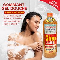 Gel Douche Triple Action Naturel Chap Claire Haut de Gamme Hydratant Clarifiant Exfoliant Nourrissant Blanchissant Parfumé