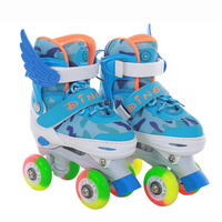Petits patins roses réglables à double rangée pour bébé fille, chaussures de patins en ligne à roulettes 4 pu pour enfant de 14 ans