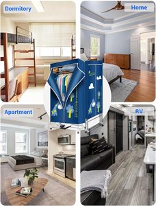 リモコン付きの新しいポータブル折りたたみ式電気衣類乾燥機1500W防水布陰イオン衣類空気乾燥機 - Product Image 6