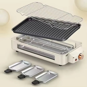 <b>Electric</b> Smokeless Grill Pan Removable Non-Stick Aluminum Baking Plate 1500W 10x16inch Temperature Control Outdoor RV Household - Product Image 3