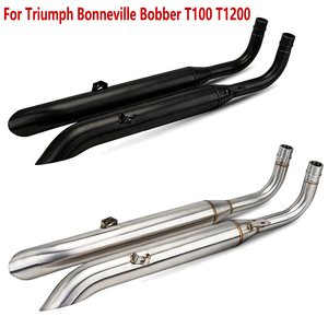อะไหล่รถจักรยานยนต์ ท่อไอเสียสีดำ วัสดุสแตนเลส 304 สำหรับ <span class=keywords><strong>Triumph</strong></span> <span class=keywords><strong>Bonneville</strong></span> <span class=keywords><strong>Bobber</strong></span> T100 T1200 Speed Master - Product Image 1