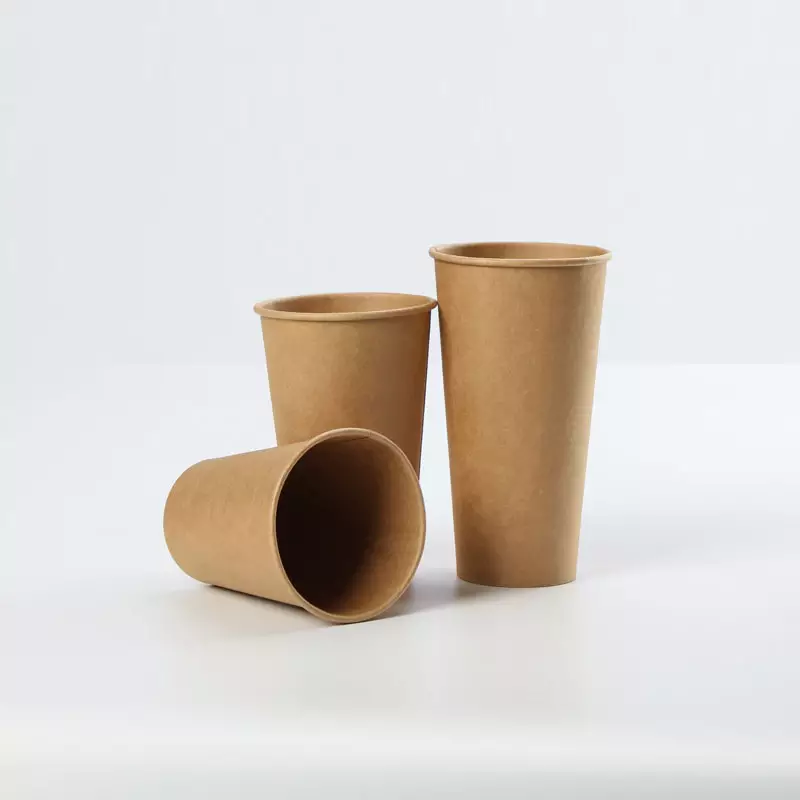 Disposable Kraft Paper Cups 6 oz Single Wall Eco-friendly Paper Cup for Coffee and Hot Drinks