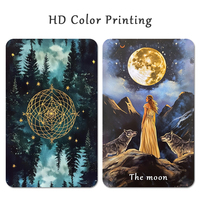 Cartes de Tarot Oracle Personnalisées Marquées à Chaud, Feuille d'Argent, Bords Dorés, Impression sur Papier pour Méditation Forestière