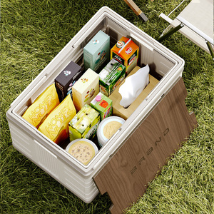 Dung lượng lớn hộp lưu trữ ngoài trời với bảng gấp di động có thể gập lại giỏ hàng không thấm nước tổ chức cho cắm trại, bãi biển, dã ngoại - Product Image 6