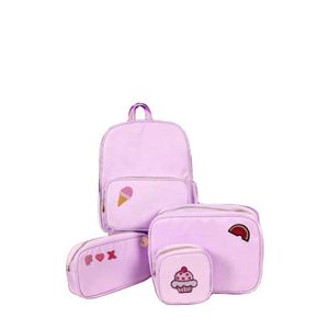 Wholesale Fashion Gift Custom Large Waterproof Purple Oxford Girls Boys Children <b>Backpack</b> <b>School</b> Bags Set With Garniture - Product Image 1