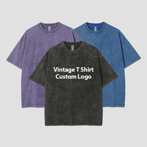 T-<span class=keywords><strong>shirt</strong></span> en coton 100% délavé en gros, poids lourd, surdimensionné, personnalisé, pour hommes, délavé à l'acide - Product Image 1