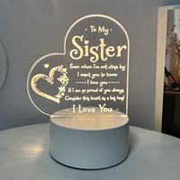 Lámpara de Escritorio LED Moderna con Ilusión 3D, Mini Lámpara Nocturna Acrílica de Dibujos Animados, Luz Blanca Cálida, Control Táctil, Funciona con Batería, para Dormitorio