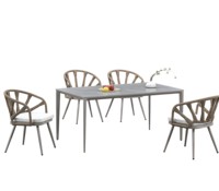 Meubles de jardin en rotin PE pour l'extérieur, ensemble de chaises et table de salle à manger, vente chaude
