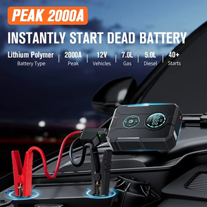 Démarreur de voiture, moto et camion 12V, 8000mAh, batterie lithium portable multifonction - Product Image 4