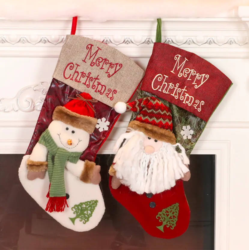 Accesorios de Navidad para Regalos de Festividad Decoración Navideña de Santa Claus Tradicionales Rojos y Blanco Jonami Medias de Navidad Bolsa de Regalo para Navidad Papá Noel Muñeco de Nieve 