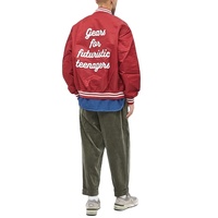 Veste de stade en satin de nylon 100% avec logo personnalisé OEM Streetwear Veste de baseball surdimensionnée pour hommes