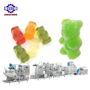 Línea de producción de depósito de dulces de puré 100% saludable completamente automática, máquina para hacer gomitas naturales