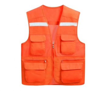 Veste de sécurité réfléchissante à haute visibilité pour travaux routiers et de construction, avec logo, vente en gros - Product Image 2