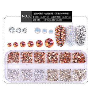 Decoraciones para Uñas, Accesorios de Diferentes Tamaños y Formas, Piedras de Cristal Transparentes AB con Reverso Plano, SS6-SS20 - Product Image 2