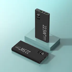 Banque d'alimentation USB haute capacité 22.5W 10000 Mah 20000 Mah charge rapide avec banque d'alimentation à affichage LED