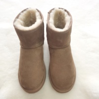 Bottes de neige classiques en fourrure de mouton pour hommes et femmes, semelle épaisse, chaudes, pour la marche en plein air en hiver, bottes en fourrure de mouton