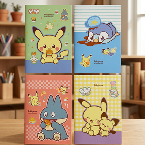 Cuaderno Cosido con Alambre Estilo Pokémon Coreano, Juego de 20 Piezas, Papelería Infantil, Personajes Lindos, Cuaderno Cosido con Alambre Estilo Pikachu, Regalo Escolar de Anime - Product Image 3