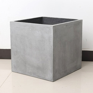 Jardinières <span class=keywords><strong>en</strong></span> béton préfabriqué durables et écologiques pour l'extérieur, <span class=keywords><strong>en</strong></span> fibre de verre, grandes et carrées, pour la maison, avec trous de drainage - Product Image 1