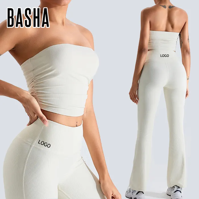 Bashasports ชุดโยคะแฟชั่นใหม่สำหรับผู้หญิงห่อตัวโยคะชุดชั้นในกีฬาที่หน้าอกพร้อมเต้านมกางเกงโยคะชุดออกกำลังกาย