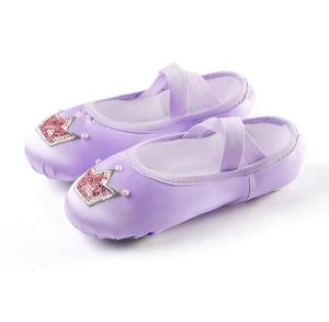 Prezzo all'ingrosso diretta della fabbrica rosa tessuto elasticizzato piatto corona <span class=keywords><strong>Ballerina</strong></span> scarpe per i piccoli bambini/donne - Product Image 6