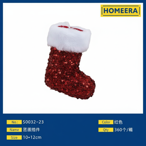 Vente en gros de 360 pièces d'ornement de botte de Noël en mousse rouge personnalisé 10x12CM en forme de chaussette - Product Image 1
