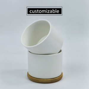 Vente en gros de pot de fleurs en céramique de 3.15/3.55 pouces pot de fleurs par sublimation avec revêtement vierge et fleur en céramique avec <span class=keywords><strong>bambou</strong></span> - Product Image 5