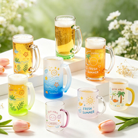 18 styles de mugs en verre vierges pour sublimation, de 1,5 oz à 20 oz, vente en gros, tasses en verre transparent avec paille et anse pour café, bière, whisky