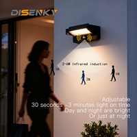 Lampe murale extérieure en aluminium IP65 pour hôtel, villa, balcon, couloir, jardin, avec détecteur de mouvement humain, étanche, LED