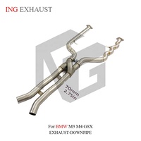 ING pour BMW M3 M4 G80 G82 F80 F82 3.0T S55 S58 Tuyau d'échappement intermédiaire à longueur égale en acier inoxydable avec tuyau en Z universel