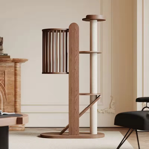 FEITU 도매 실내 고양이 클라이밍 타워 맞춤형 럭셔리 반려동물 가구 고양이 콘도 해먹 원목 캣 트리 - Product Image 4