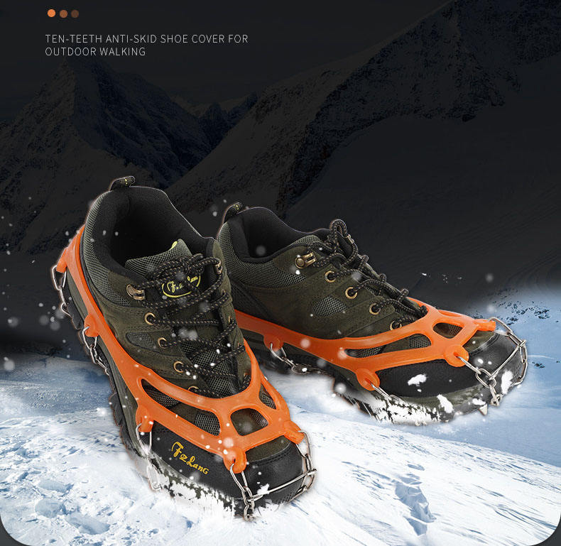 Ramponi Antiscivolo Per Ghiaccio - 11 Punte In Acciaio Per Scarpe