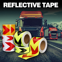 Ruban de signalisation de sécurité réfléchissant auto-adhésif double face rouge/blanc en acrylique, étanche, durable, pour marquage au sol ESD