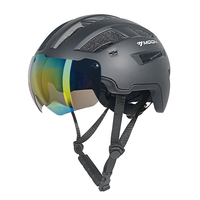 Casques de cyclisme haut de gamme avec lunettes coupe-vent et respirantes coque PC doublure Eps poids léger pour l'équitation d'été