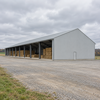 Entrepôt à structure légère en acier facile à assembler, hangar durable, atelier métallique, stockage d'équipements, bâtiment agricole