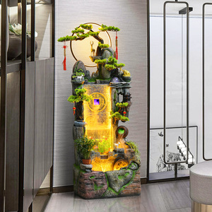Fuente de agua interior Quanfangyuan con luz LED y diseño de árbol de pino para decoración de sala de estar u oficina, 110-220V - Product Image 3