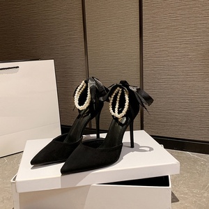 Tacones Mujer 2025 Pearls Wedding Shoes Women <b>Pumps</b> Pointed Toe Strap Formal Party Dress High Heels - Product Image 3