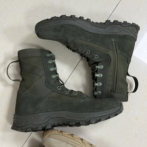 DSF603 Olive Green Leather Tactical <b>Boots</b> Suede Outdoor <b>Boots</b> <b>Waterproof</b> All Seasons Tactical Style Black High Top Lace Up - Product Image 1