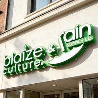 Panneau de support pour enseigne lumineuse LED personnalisée, lettres acryliques 3D, enseigne publicitaire pour salon de manucure, étanche IP65, pour mur extérieur