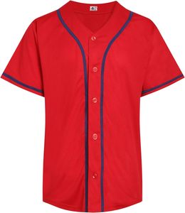 Camisetas de béisbol lisas en blanco para hombres, mujeres, adultos, Hip Hop, Hipster, camisas con botones, uniformes deportivos, trajes - Product Image 1
