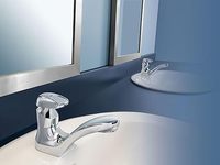 Robinet de lavabo moderne en laiton chromé avec mitigeur monocommande et cartouche céramique M-Press