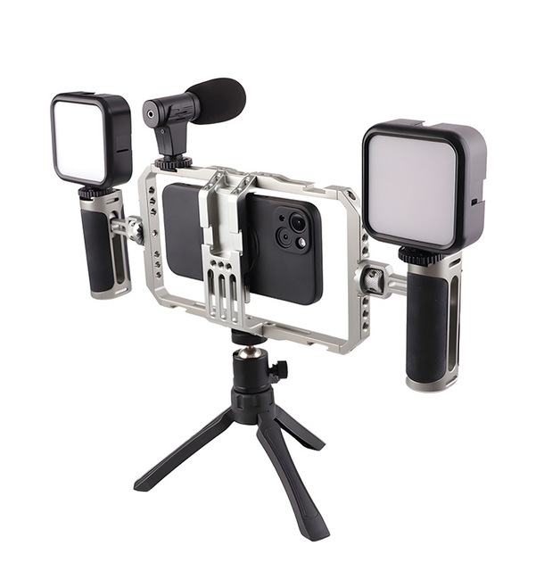 Universal Multi-functional Hand-held Anti-shake Mobile Phone Holder Video Rig Cage Frame for iPhone 17/16/15/14 Pro Max Samsung