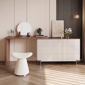 Toeletta Moderna e Semplice per Camera da Letto Femminile con Specchio LED, Cassetti e Struttura in Legno - Nuovo Design di Tendenza per Appartamenti - Product Image 3