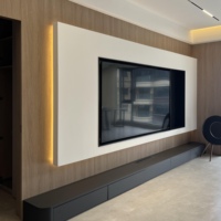 Meuble TV italien de luxe léger, meuble multimédia avec plateau en dalle de roche et tiroirs pour salon moderne
