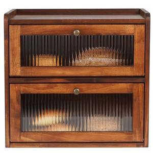 Sunhoo ekmek kutusu için mutfak tezgahı ahşap ekmek saklama kabı Bin 2 katmanlı Breadbox tutucu - Product Image 1