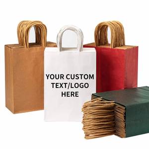 Sacs en papier kraft personnalisés en gros, recyclables, pour le shopping, les vêtements, les cadeaux, les aliments à emporter, avec votre propre logo - Product Image 6