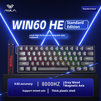 Clavier filaire à interrupteurs magnétiques Aula Win 60 HE Standard Gris Bois, Prix Usine, Réponse Extrême, Web Drive pour Gaming