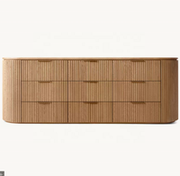 Armoire de bureau de luxe autoportante en acier inoxydable moderne avec 9 tiroirs, panneau en MDF et bois de chêne massif, couleur personnalisable, pour chambre et salon