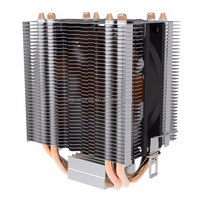 Dissipateur thermique en aluminium à ailettes empilées pour processeur de carte mère d'ordinateur PC, personnalisé OEM, avec 4 caloducs en cuivre, universel pour AMD Intel LGA