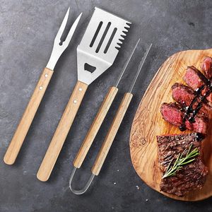 BBQ Grills Accessories Set 3pcs Stainless Steel BBQ Grill Tool Set with Spatula ,BBQ Tongs &Fork - Product Image 5
